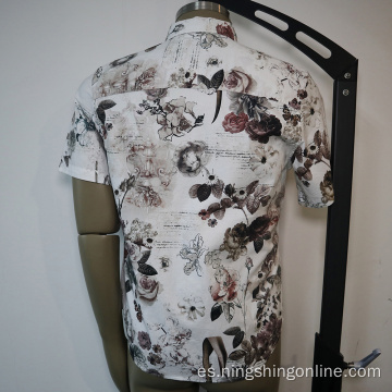 Camisa casual llena de algodón retro para hombre